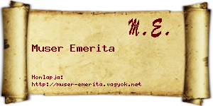 Muser Emerita névjegykártya